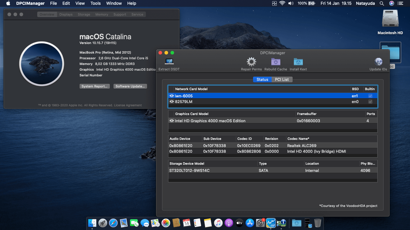 Success Hackintosh macOS Catalina 10.15.7 Build 19H15 in Panasonic CF-B11LWUCS